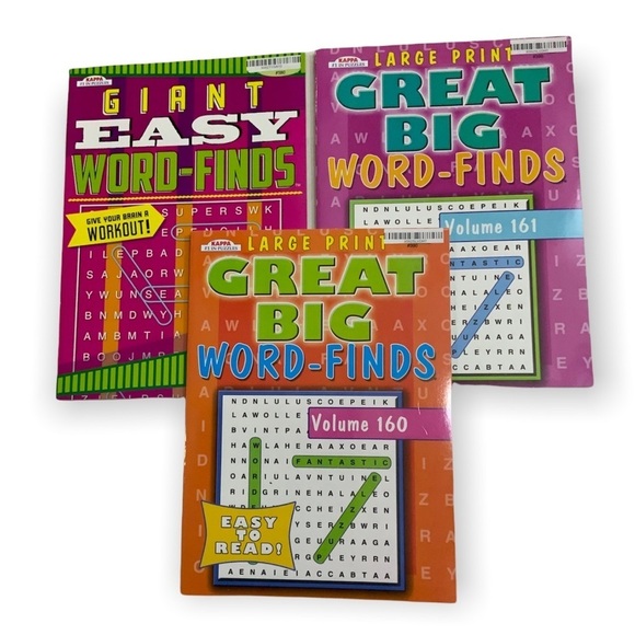 Great Big Large Print Word-Find Puzzles Books Pack of 3 Full Size Books - Picture 1 of 14